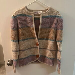 Vintage sharpely knits medium  Multicolor Striped Cardigan